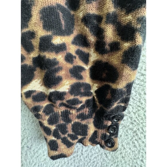 Jessica London Cardigan Womens 22/24 Brown Black Animal Print Button Down Stop - Picture 8 of 10